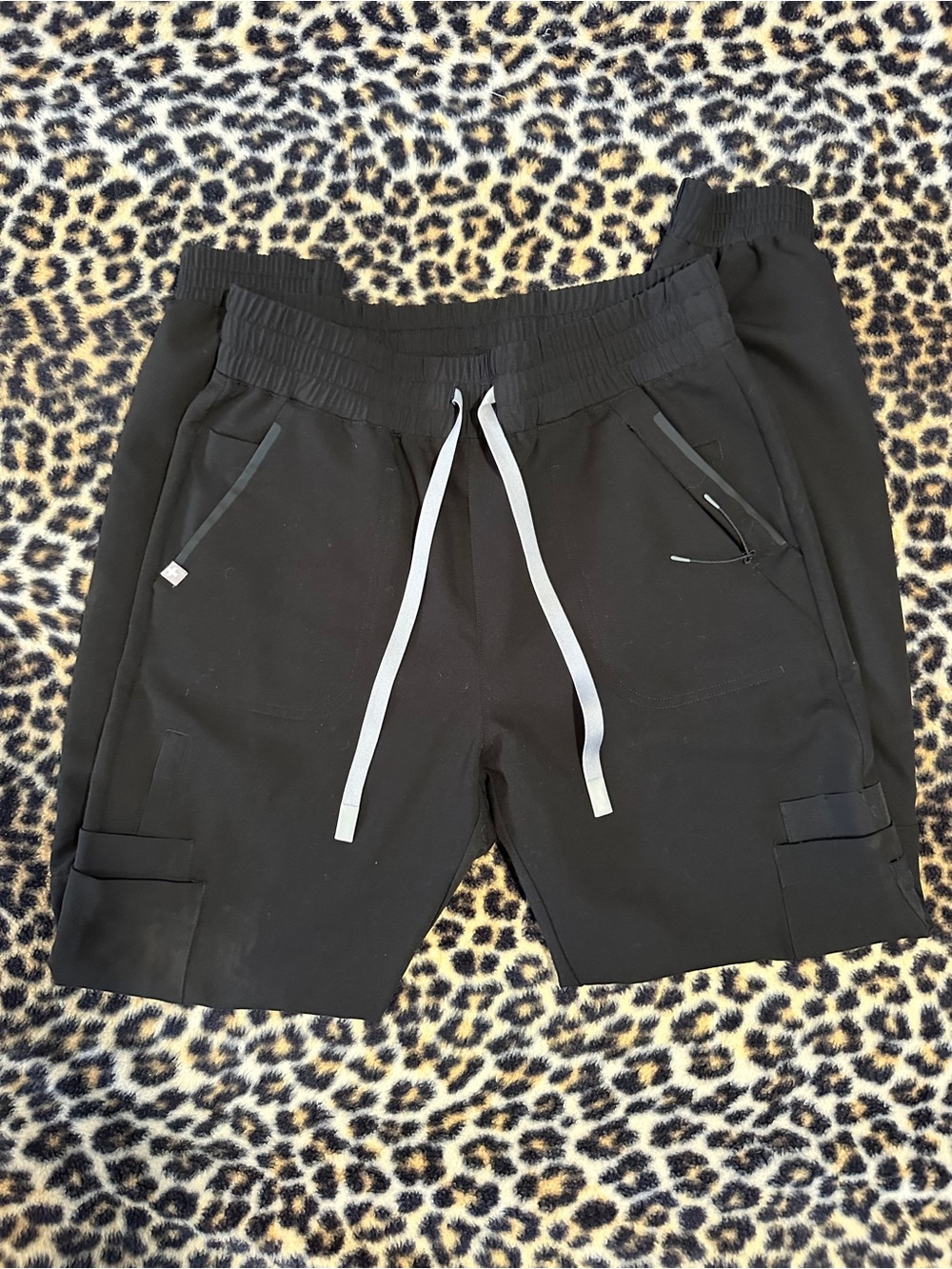 Figs Black  Uniform  pants with Gray Drawstring
